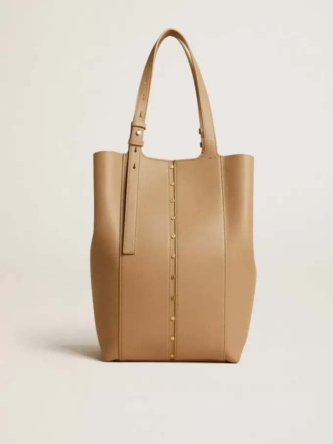 24/7 Bag North South aus cappuccinofarbenem Leder mit verstellbaren Griffen