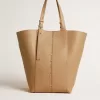 24/7 Bag North South aus cappuccinofarbenem Leder mit verstellbaren Griffen