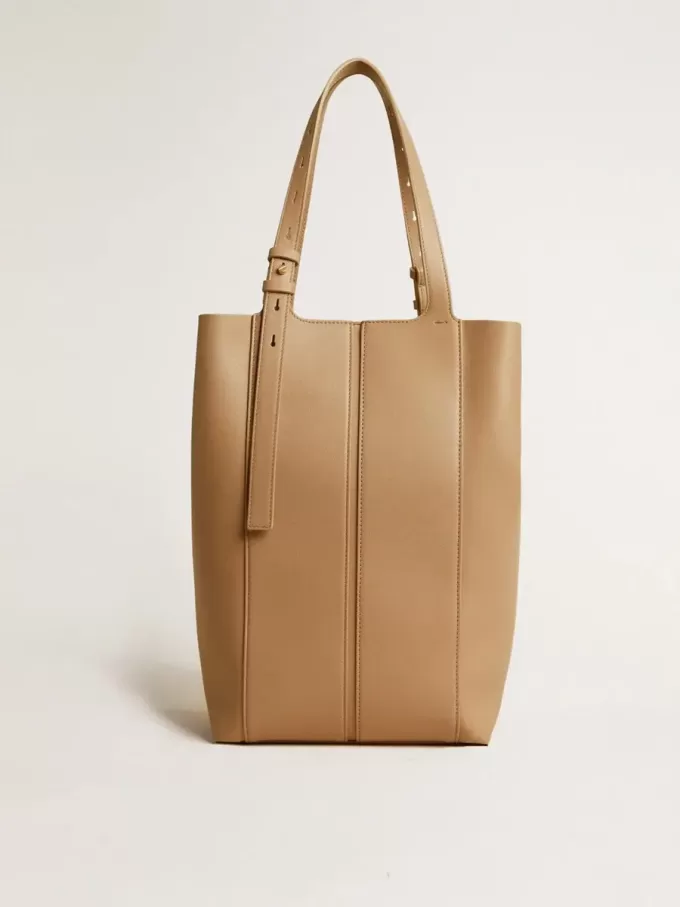 24/7 Bag North South aus cappuccinofarbenem Leder mit verstellbaren Griffen