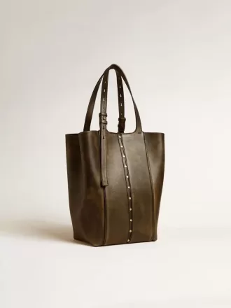 24/7 Bag North South aus schwarzem Distressed-Leder mit verstellbaren Henkeln