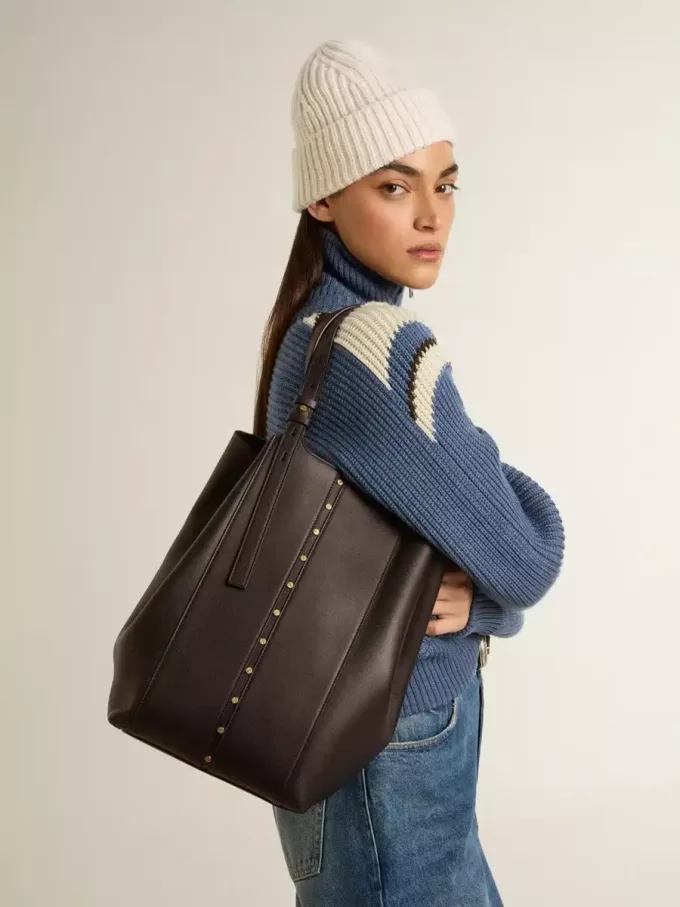 24/7 Bag North South aus schwarzem Leder mit verstellbaren Henkeln 24/7 Bag North South aus schwarzem Leder mit verstellbaren Henkeln