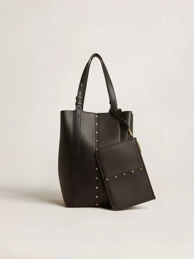 24/7 Bag North South aus schwarzem Leder mit verstellbaren Henkeln 24/7 Bag North South aus schwarzem Leder mit verstellbaren Henkeln