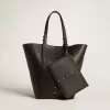 24/7 Bag North South aus schwarzem Leder mit verstellbaren Henkeln 24/7 Bag North South aus schwarzem Leder mit verstellbaren Henkeln