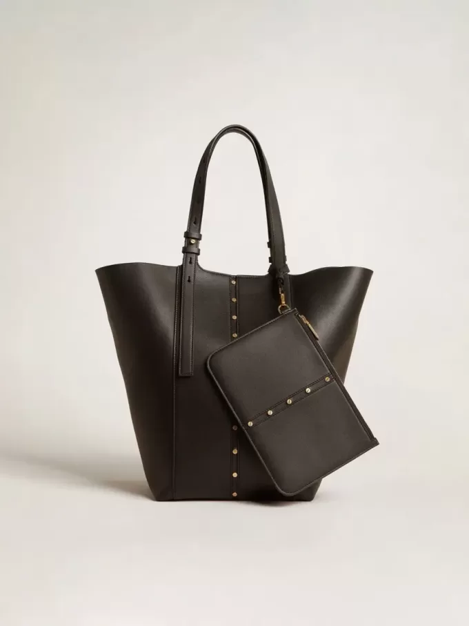 24/7 Bag North South aus schwarzem Leder mit verstellbaren Henkeln 24/7 Bag North South aus schwarzem Leder mit verstellbaren Henkeln