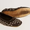 Amy Ballerinas aus schwarzem Nappaleder mit silberfarbenen Nieten Amy Ballerinas aus schwarzem Nappaleder mit silberfarbenen Nieten