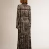 Anthrazitgraues Hemdkleid mit Paisley-Print