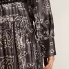 Anthrazitgraues Hemdkleid mit Paisley-Print