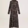 Anthrazitgraues Hemdkleid mit Paisley-Print