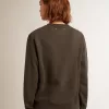 Anthrazitgraues Sweatshirt für Damen mit Kristallen Anthrazitgraues Sweatshirt für Damen mit Kristallen