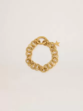 Antikgoldfarbenes gewebtes Kettenarmband mit sternförmigem Verschluss
