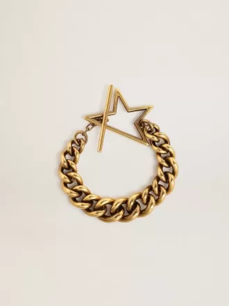 Armband aus antikgoldener Kette mit sternförmigem Verschluss