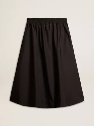 Ausgestellter Rock aus schwarzem technischem Nylon
