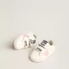 Baby Old School mit rosa Lederstern und silberner Lederfersenlasche