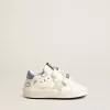 Baby Old School mit Stern aus Wildleder und hellblauer Lederlasche an der Ferse