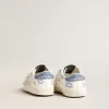 Baby Old School mit Stern aus Wildleder und hellblauer Lederlasche an der Ferse