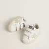 Baby School aus Nappaleder mit rosa Blumenmotiv und beigem Wildlederstern