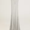 Babyblaues Damenkleid mit vertikalem Streifenmuster Babyblaues Damenkleid mit vertikalem Streifenmuster