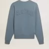 Babyblaues Sweatshirt mit umgekehrtem Logo auf der Rückseite – Jersey Capsule