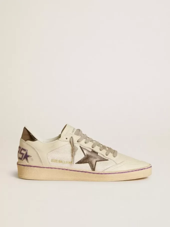 Ball Star aus Mesh und Leder mit metallischem Lederstern und Fersenlasche Ball Star aus Mesh und Leder mit metallischem Lederstern und Fersenlasche