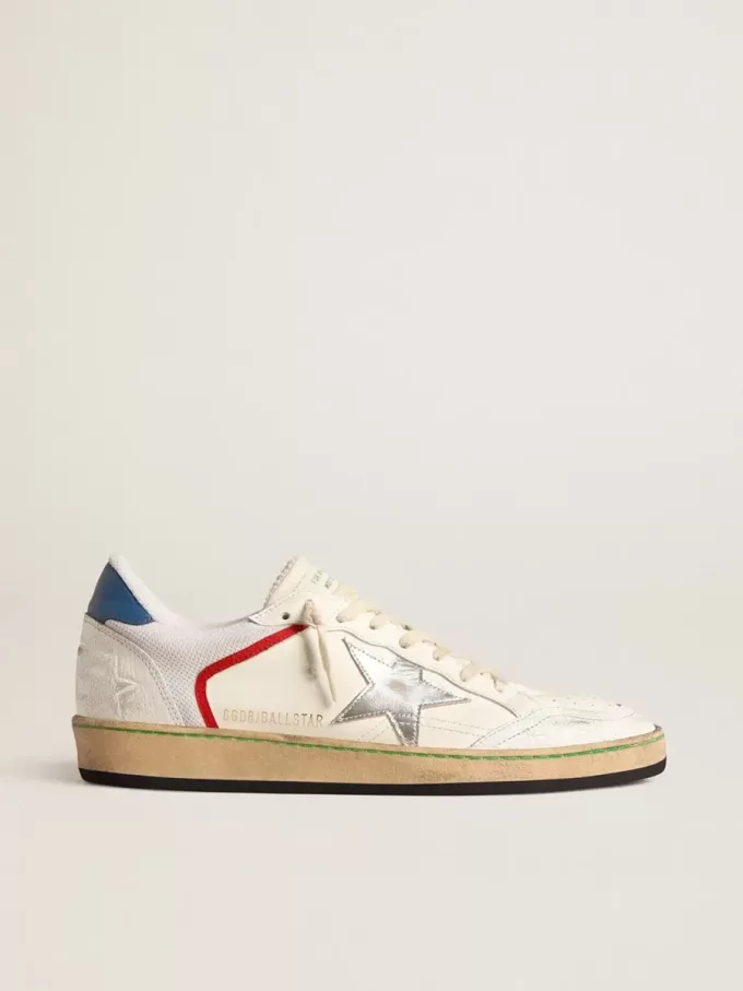 Ball Star aus Nappa und Mesh mit silbermetallischem Lederstern Ball Star aus Nappa und Mesh mit silbermetallischem Lederstern