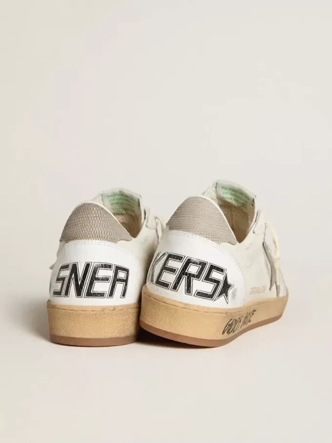 Ball Star aus Nappaleder mit grauem Nubuk-Stern und Fersenlasche