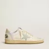 Ball Star aus Nylon und Leder mit rosa und hellblauem Stern und beigem Fersenriemen