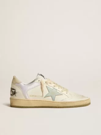Ball Star aus Nylon und Leder mit rosa und hellblauem Stern und beigem Fersenriemen