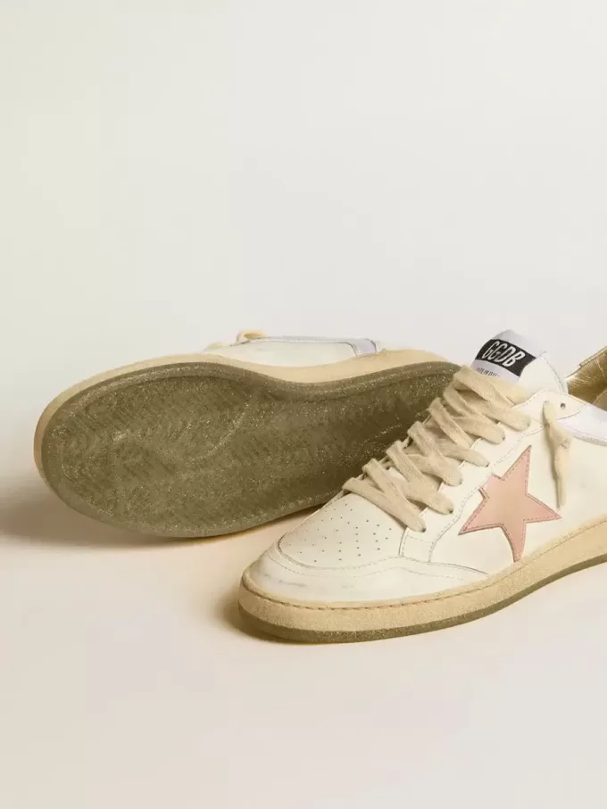 Ball Star aus Nylon und Leder mit rosa und hellblauem Stern und beigem Fersenriemen