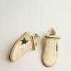 Ball Star aus Nylon und Nappa mit grünem Wildlederstern und Fersenlasche