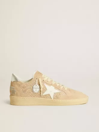 Ball Star aus Wildleder und Swarovski-Kristallen mit Lederstern und metallischer Fersenlasche