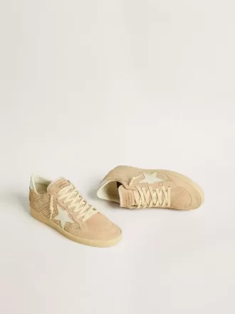 Ball Star aus Wildleder und Swarovski-Kristallen mit Lederstern und metallischer Fersenlasche