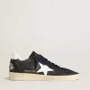 Ball Star für Damen aus dunkelblauem Wildleder mit Lederstern und Fersenlasche Ball Star für Damen aus dunkelblauem Wildleder mit Lederstern und Fersenlasche