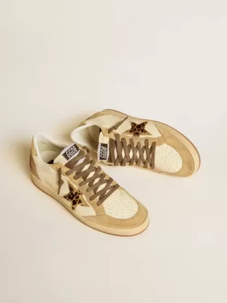 Ball Star für Damen aus Nappa und Wildleder mit Stern aus Ponyfell und metallischer Fersenlasche