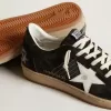 Ball Star für Damen aus schwarzem Wildleder mit weißem Lederstern