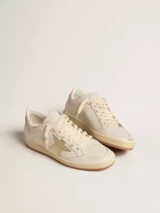 Ball Star für Damen mit goldfarbenem Lederstern und rosa Lederlasche am Absatz