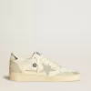 Ball Star für Damen mit silbernem Swarovski-Mikrokristallstern und metallisch silbernem Lederabsatz