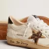 Ball Star für Damen mit Stern aus Leopardenfell und schwarzer Fersenlasche