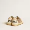 Ball Star Junior aus Glitzer und Nappa mit Lederstern und Fersenlasche Ball Star Junior aus Glitzer und Nappa mit Lederstern und Fersenlasche