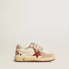 Ball Star Junior aus Nappaleder mit Nappastar und rosa Wildleder-Fersenlasche