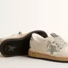 Ball Star Junior aus Nappaleder mit silbernem Glitzerstern und Fersenlasche Ball Star Junior aus Nappaleder mit silbernem Glitzerstern und Fersenlasche