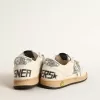 Ball Star Junior aus Nappaleder mit silbernem Glitzerstern und Fersenlasche Ball Star Junior aus Nappaleder mit silbernem Glitzerstern und Fersenlasche