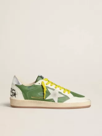 Ball Star LTD aus grünem Nappaleder mit weißem Wildlederstern und metallisch silbernem Lederabsatz