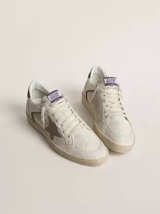 Ball Star LTD aus Mesh und Nappaleder mit grauem Lederstern und grüner Wildleder-Fersenlasche