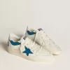 Ball Star LTD aus Nappaleder mit türkisfarbenem Lederstern und weißer Fersenlasche
