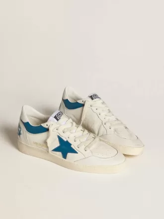 Ball Star LTD aus Nappaleder mit türkisfarbenem Lederstern und weißer Fersenlasche
