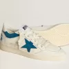 Ball Star LTD aus Nappaleder mit türkisfarbenem Lederstern und weißer Fersenlasche