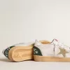 Ball Star LTD aus weißem Crackle-Leder und Mesh mit Stern aus Wildleder Ball Star LTD aus weißem Crackle-Leder und Mesh mit Stern aus Wildleder