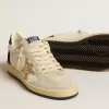 Ball Star LTD für Damen aus Nappa und Wildleder mit Glitzerstern und schwarzer Fersenlasche Ball Star LTD für Damen aus Nappa und Wildleder mit Glitzerstern und schwarzer Fersenlasche