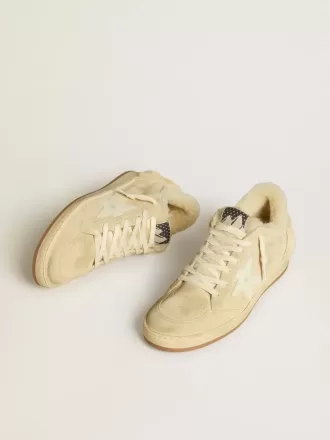 Ball Star LTD für Damen aus Wildleder und Lammfell mit weißem Lacklederstern