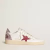 Ball Star LTD für Damen mit rotem Lederstern und pinkfarbenem Glitzer-Fersenlasche